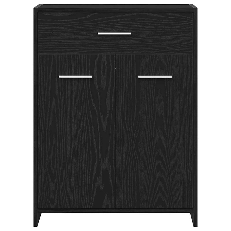 vidaXL Fürdőszekrény Fekete tölgy 60 x 33 x 80 cm Tömör tölgy fa