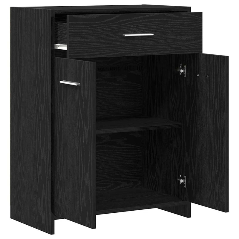 vidaXL Fürdőszekrény Fekete tölgy 60 x 33 x 80 cm Tömör tölgy fa