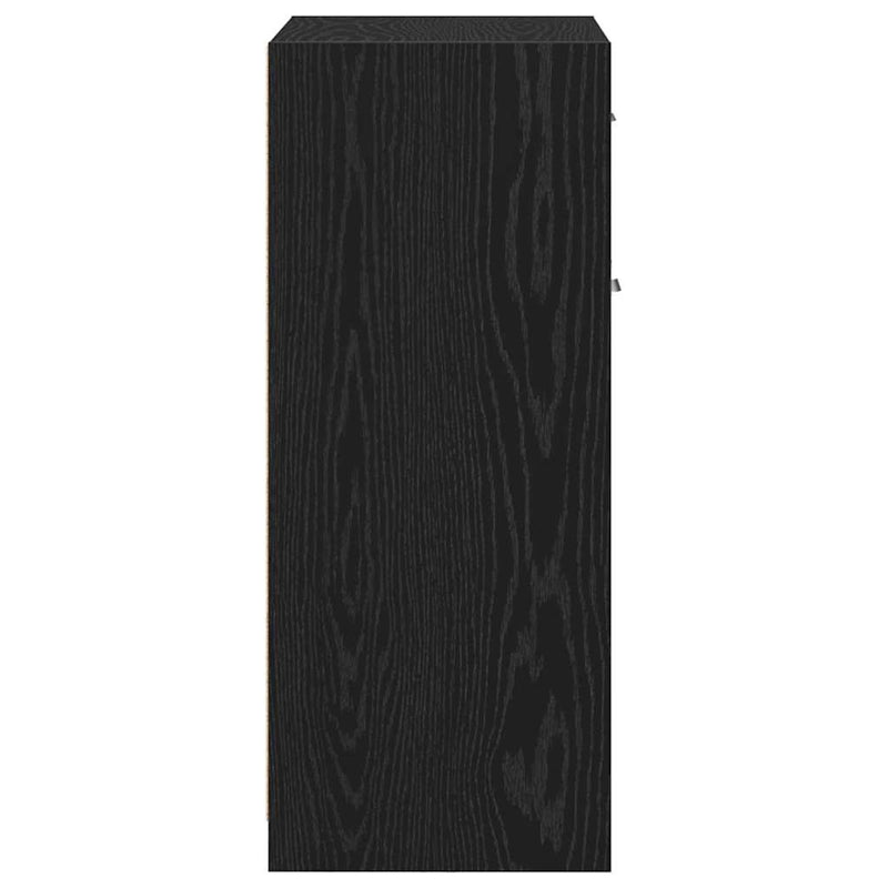 vidaXL Fürdőszekrény Fekete tölgy 60 x 33 x 80 cm Tömör tölgy fa