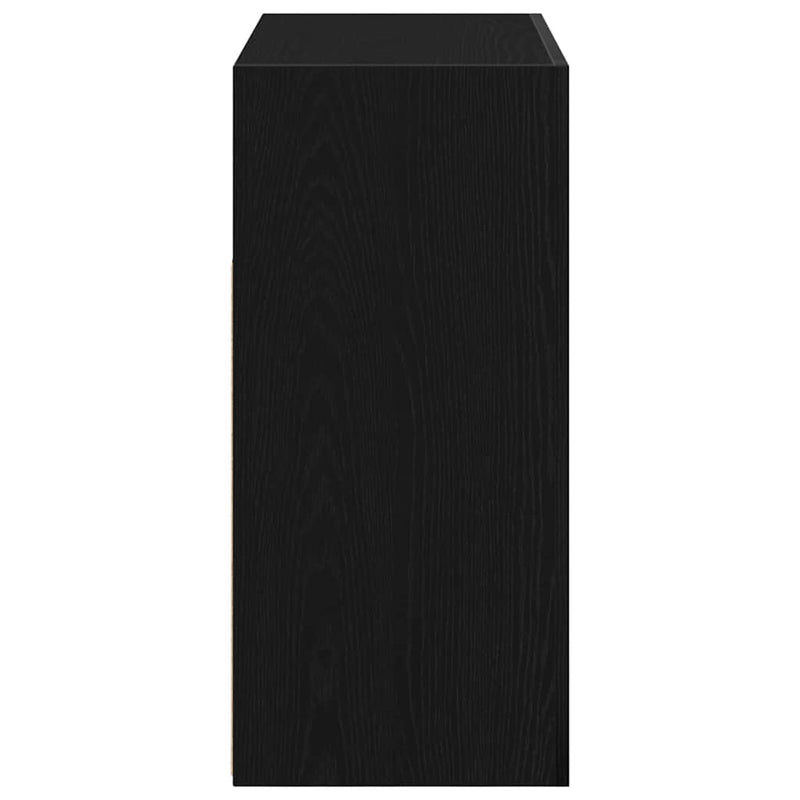 vidaXL Széf LED -es lámpákkal Fekete 80 x 35 x 75 cm Faanyag