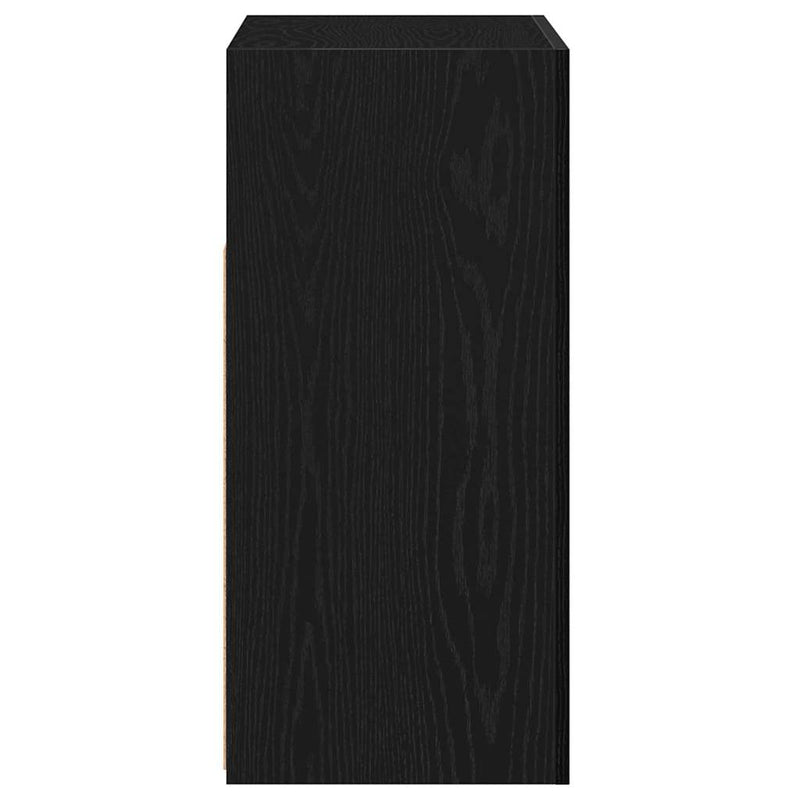 vidaXL Széf LED -es lámpákkal Fekete 80 x 35 x 75 cm Faanyag