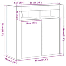 vidaXL Széf LED -es lámpákkal Fekete 80 x 35 x 75 cm Faanyag