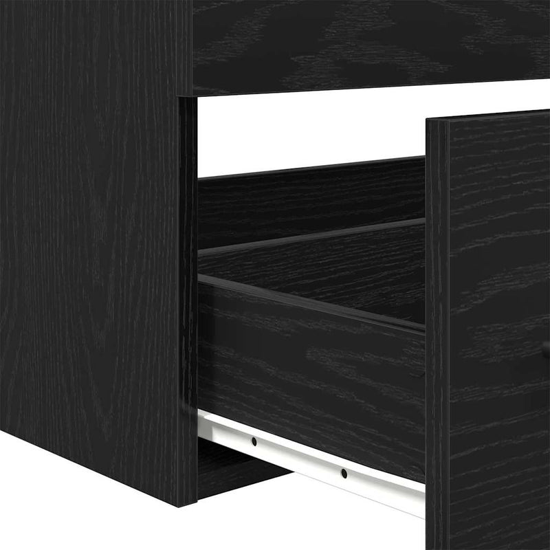 vidaXL Mosdó Szekrény fiókkal Fekete tölgy 90 x 45 x 1.5 cm Faanyag