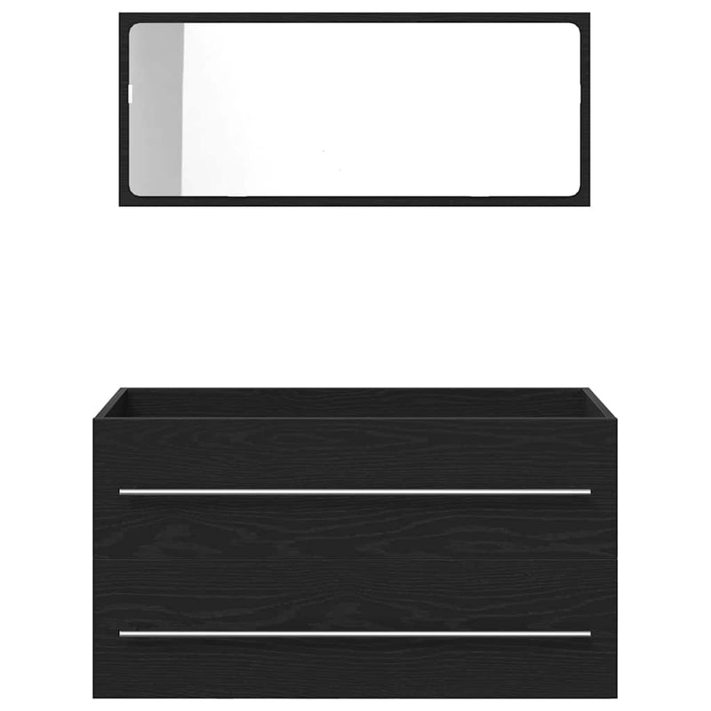 vidaXL Mosdó Szekrény fiókkal Fekete tölgy 90 x 45 x 1.5 cm Faanyag