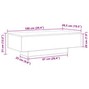 vidaXL Dohányzóasztal Fekete tölgy 100 x 49,5 x 31 cm Faanyag