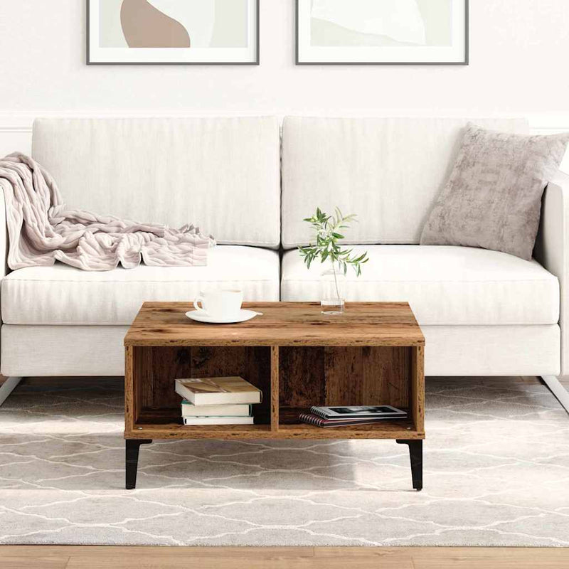 vidaXL Dohányzóasztal Régi fa 60 x 60 x 30 cm Faanyag