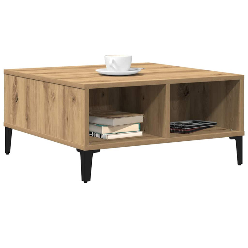 vidaXL Dohányzóasztal kézműves tölgy 60 x 60 x 30 cm Faanyag