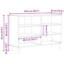 vidaXL Széf Fekete tölgy 103,5 x 35 x 70 cm Faanyag