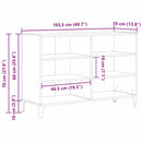 vidaXL Széf Fekete tölgy 103,5 x 35 x 70 cm Faanyag