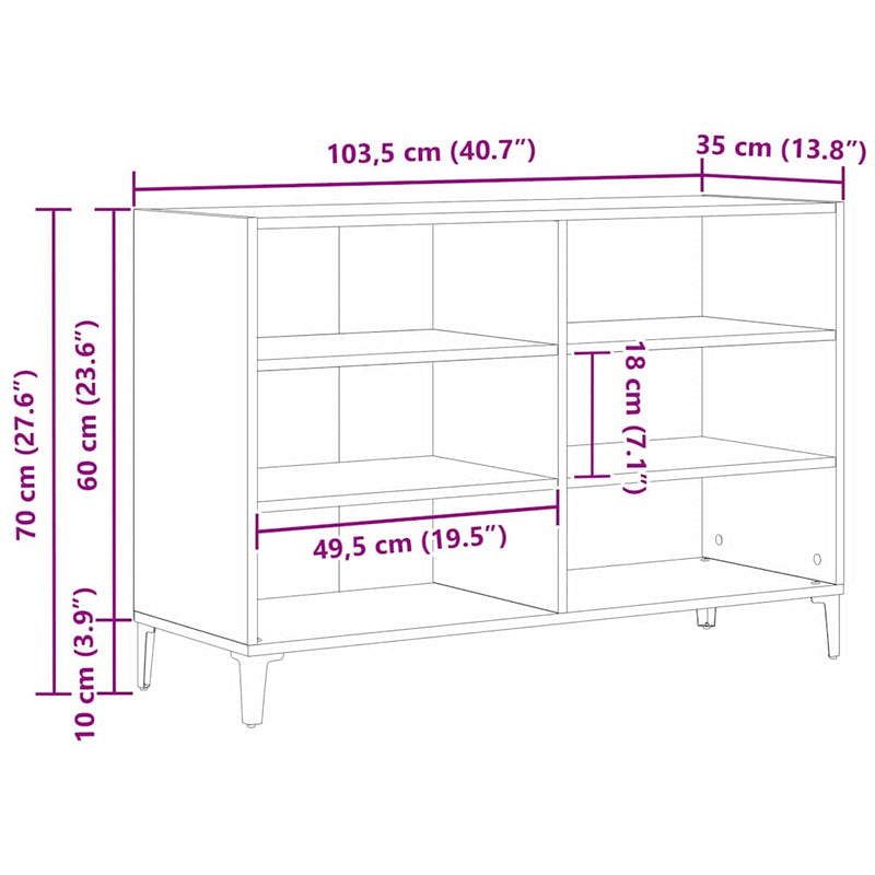 vidaXL Széf Fekete 103.5 x 35 x 70 cm Faanyag