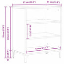 vidaXL Széf Fekete tölgy 57 x 35 x 70 cm Faanyag