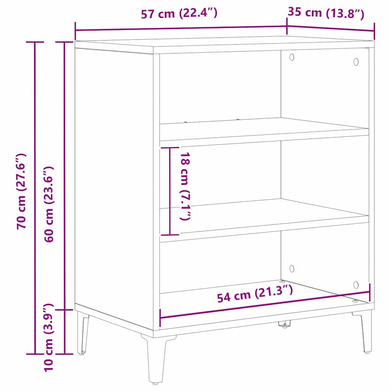 vidaXL Széf Musta tammi 57 x 35 x 70 cm Faanyag