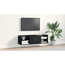 vidaXL Falpolc polcokkal ajtóval Fekete tölgy 102 x 30 x 29 cm Faanyag