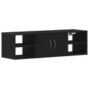 vidaXL Falpolc polcokkal ajtóval Fekete tölgy 102 x 30 x 29 cm Faanyag