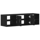 vidaXL Falpolc polcokkal ajtóval Fekete tölgy 102 x 30 x 29 cm Faanyag