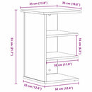vidaXL Oldalsó szekrény Fekete tölgy 35 x 35 x 55 cm Faanyag