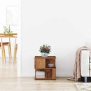 vidaXL Oldal asztal polcokkal Öreg fa 30 x 30 x 55 cm Faanyag