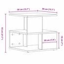 vidaXL Oldal asztal polcokkal Artisan tölgy 30 x 30 x 55 cm Faanyag
