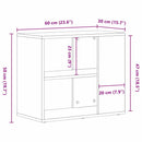 vidaXL Széf fiókkal Fekete tölgy 60 x 30 x 50 cm Faanyag