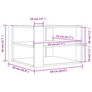 vidaXL Dohányzóasztal Fekete tölgy 59.5 x 59.5 x 40 cm Faanyag
