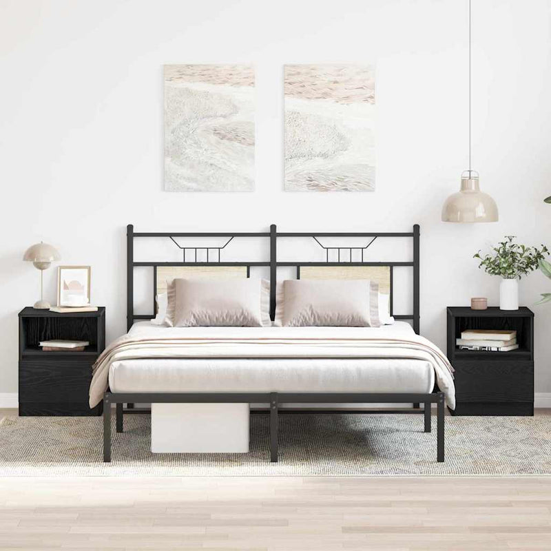 vidaXL Éjjeliszekrény 2 pcs Musta tammi 40 x 40 x 50 cm Faanyag