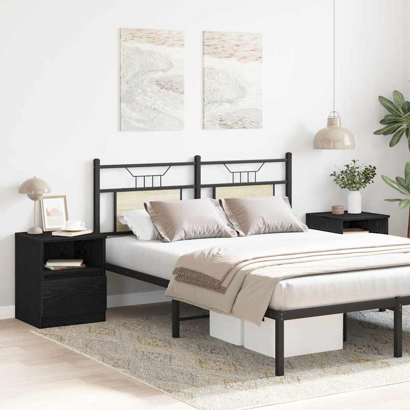 vidaXL Éjjeliszekrény 2 pcs Musta tammi 40 x 40 x 50 cm Faanyag