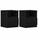 vidaXL Éjjeliszekrény 2 pcs Fekete tölgy 40 x 40 x 50 cm Faanyag