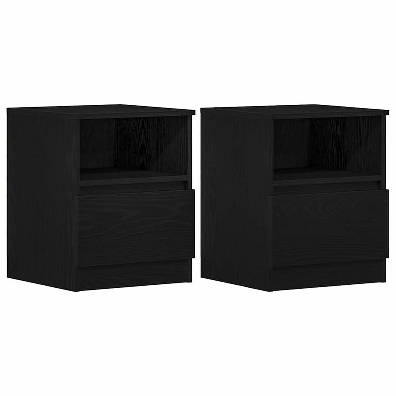 vidaXL Éjjeliszekrény 2 pcs Musta tammi 40 x 40 x 50 cm Faanyag