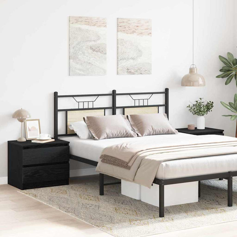 vidaXL Éjjeliszekrény 2 pcs Musta tammi 50 x 40 x 43.5 cm Faanyag