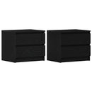 vidaXL Éjjeliszekrény 2 pcs Musta tammi 50 x 40 x 43.5 cm Faanyag