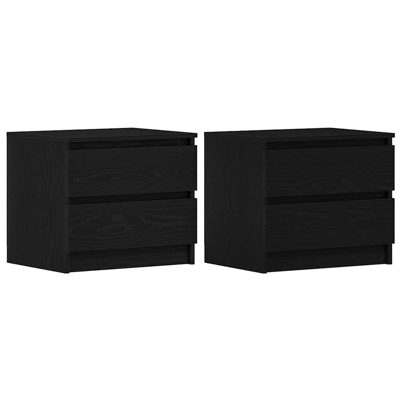vidaXL Éjjeliszekrény 2 pcs Musta tammi 50 x 40 x 43.5 cm Faanyag