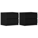 vidaXL Éjjeliszekrény 2 pcs Fekete tölgy 50 x 40 x 43,5 cm Faanyag