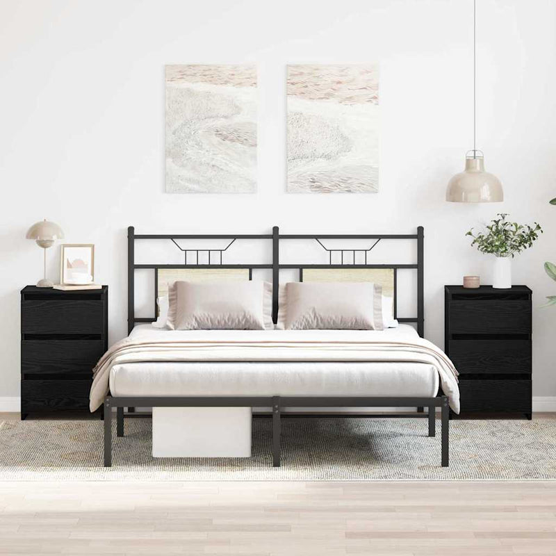 vidaXL Éjjeliszekrény 2 pcs Musta tammi 40 x 35 x 62,5 cm Faanyag