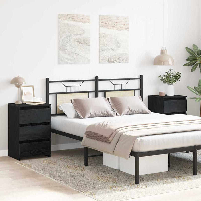 vidaXL Éjjeliszekrény 2 pcs Musta tammi 40 x 35 x 62,5 cm Faanyag