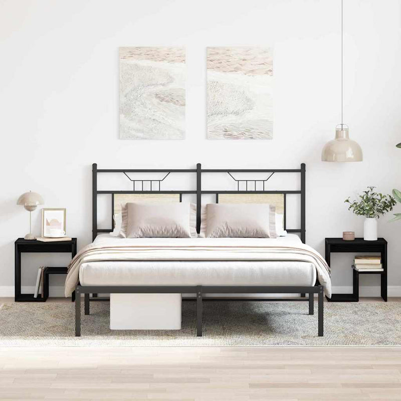 vidaXL Éjjeliszekrény 2 pcs Musta tammi 40 x 30 x 40 cm Faanyag