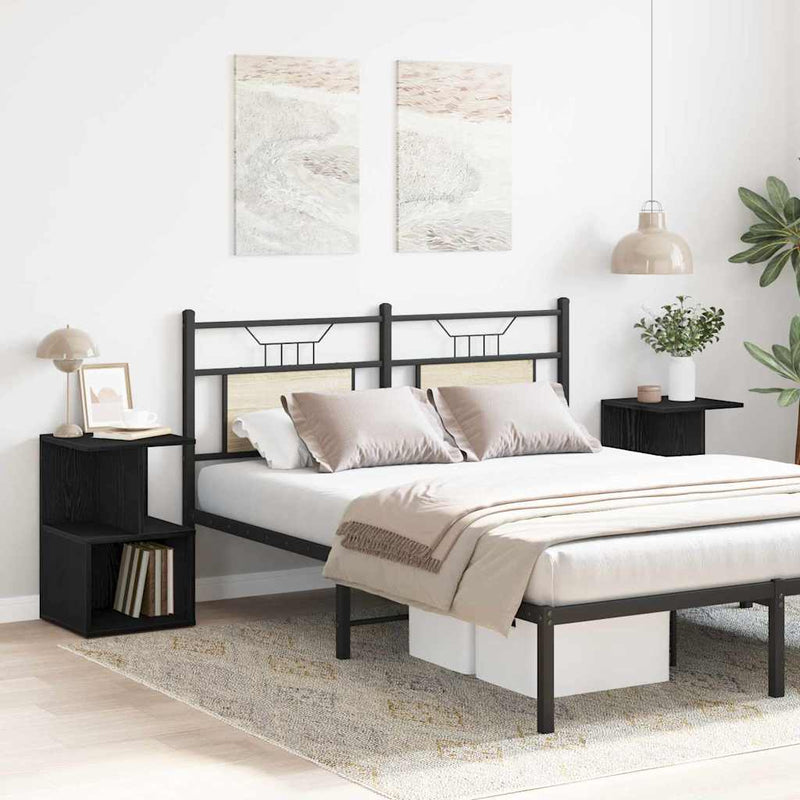 vidaXL Éjjeliszekrény 2 pcs Musta tammi 35 x 35 x 55 cm Faanyag