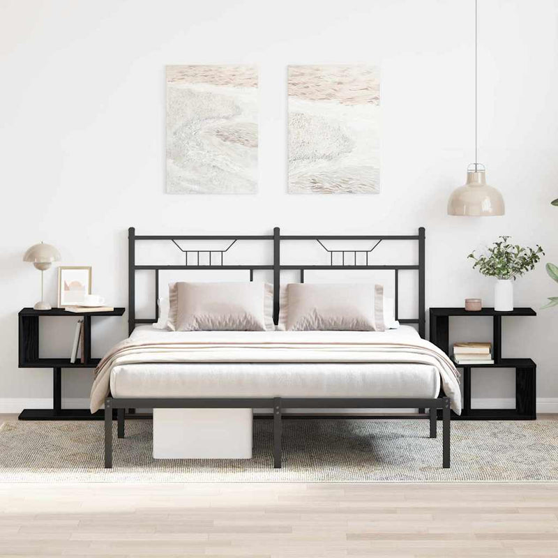 vidaXL Éjjeliszekrény 2 pcs Musta tammi 50 x 30 x 51,5 cm Faanyag