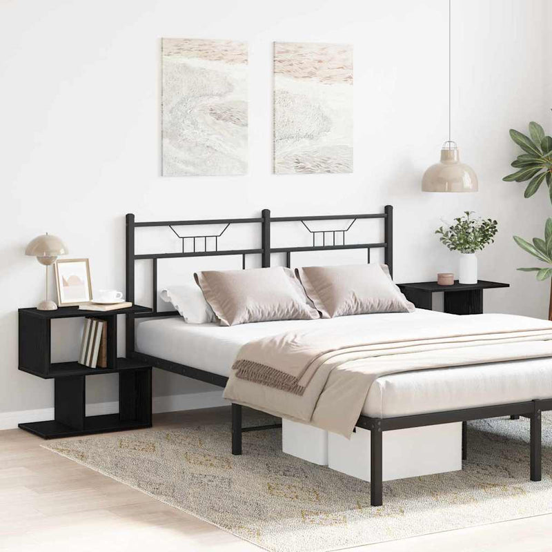 vidaXL Éjjeliszekrény 2 pcs Musta tammi 50 x 30 x 51,5 cm Faanyag