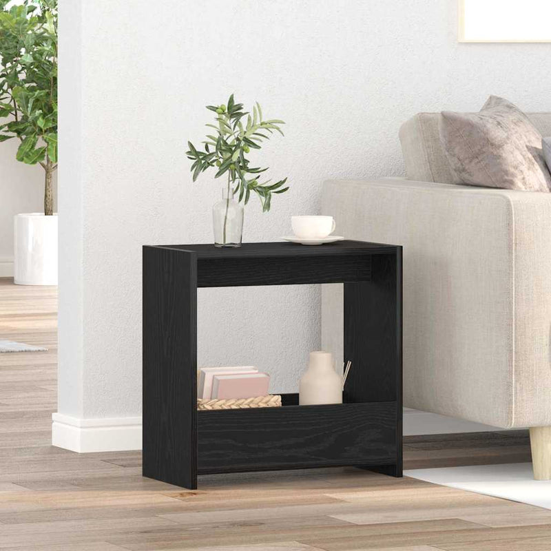 vidaXL Oldal asztal Musta tammi 50 x 26 x 50 cm Faanyag