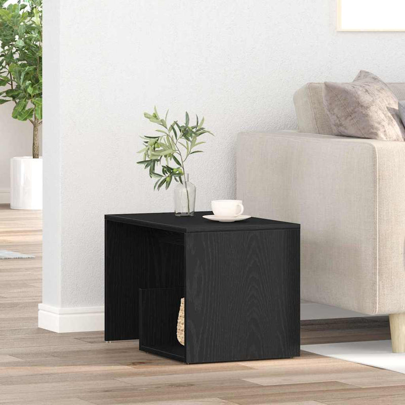 vidaXL Oldalasztal Fekete tölgy 59 x 36 x 38 cm Faanyag