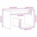 vidaXL Oldal asztal Fekete tölgy 59 x 36 x 38 cm Faanyag