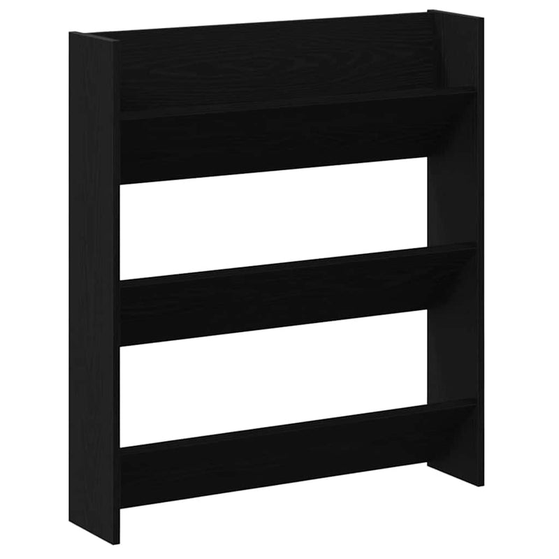 vidaXL Fali cipőtartó 2 pcs Musta tammi 80 x 18 x 90 cm Faanyag