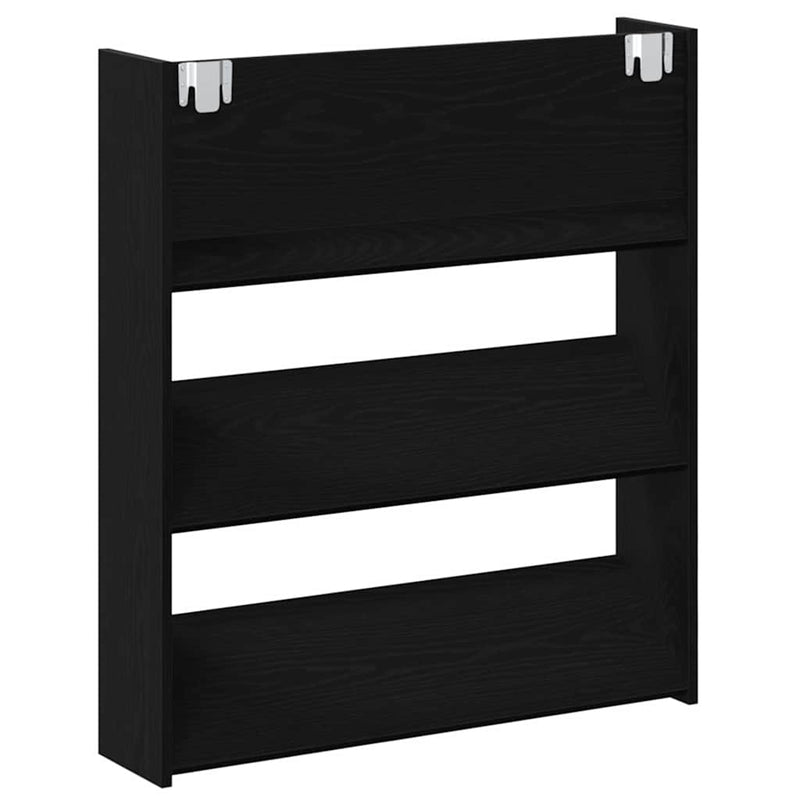 vidaXL Fali cipőtartó 2 pcs Musta tammi 80 x 18 x 90 cm Faanyag