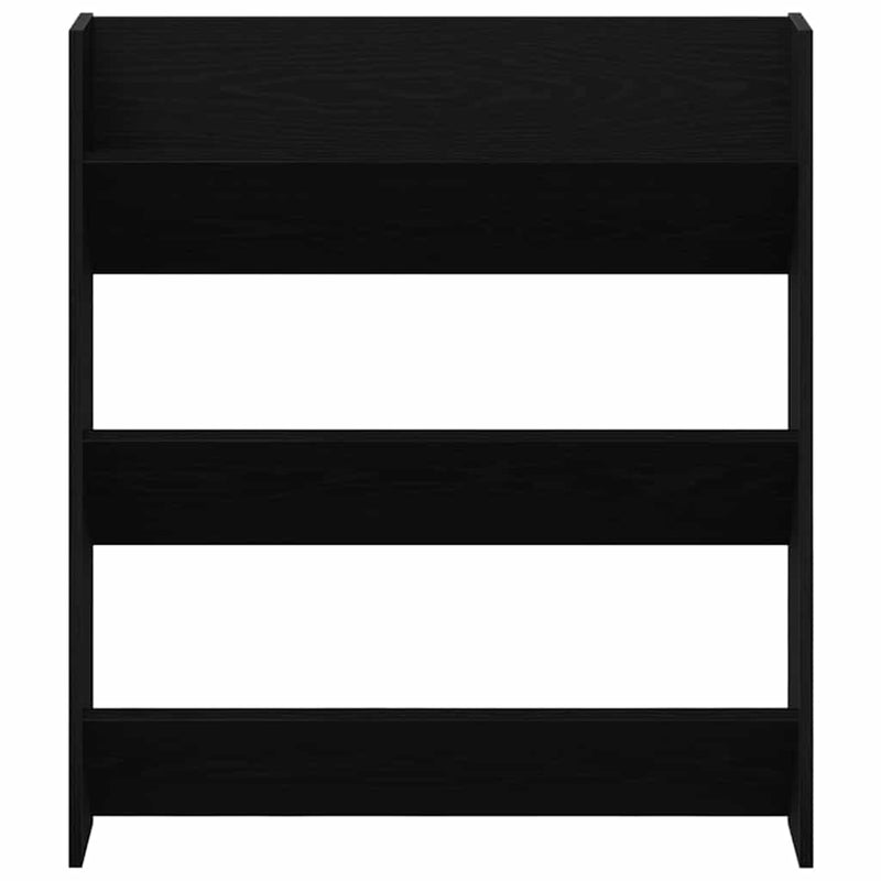 vidaXL Fali cipőtartó 2 pcs Musta tammi 80 x 18 x 90 cm Faanyag