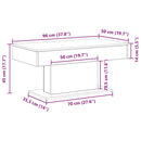 vidaXL Dohányzóasztal Fekete tölgy 96 x 50 x 45 cm Faanyag