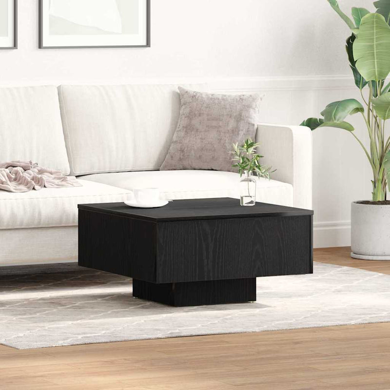 vidaXL Dohányzóasztal Musta tammi 60 x 60 x 31.5 cm Faanyag