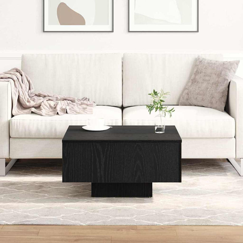 vidaXL Dohányzóasztal Musta tammi 60 x 60 x 31.5 cm Faanyag