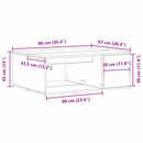 vidaXL Dohányzóasztal Fekete tölgy 90 x 67 x 33 cm Faanyag
