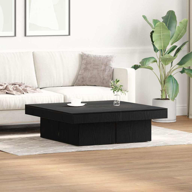 vidaXL Dohányzóasztal Musta tammi 90 x 90 x 28 cm Faanyag