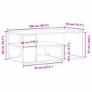 vidaXL Dohányzóasztal Fekete tölgy 100 x 50 x 40 cm Faanyag